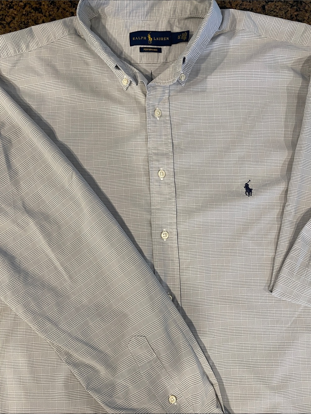 Ralph Lauren Light Blue & White Glen Plaid Button-Down Shirt